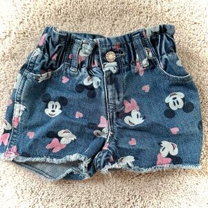 12-18M Baby Girl Minnie Mouse Denim Shorts
